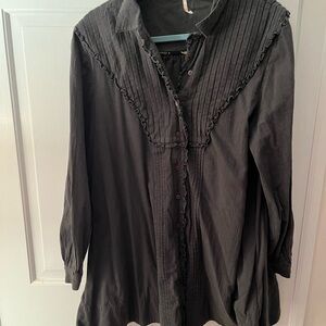 Free People Black Button Down Shirt